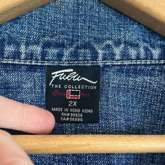 Y2K FUBU Blue Jean Jacket women’s size 2X - Picture 3 of 10
